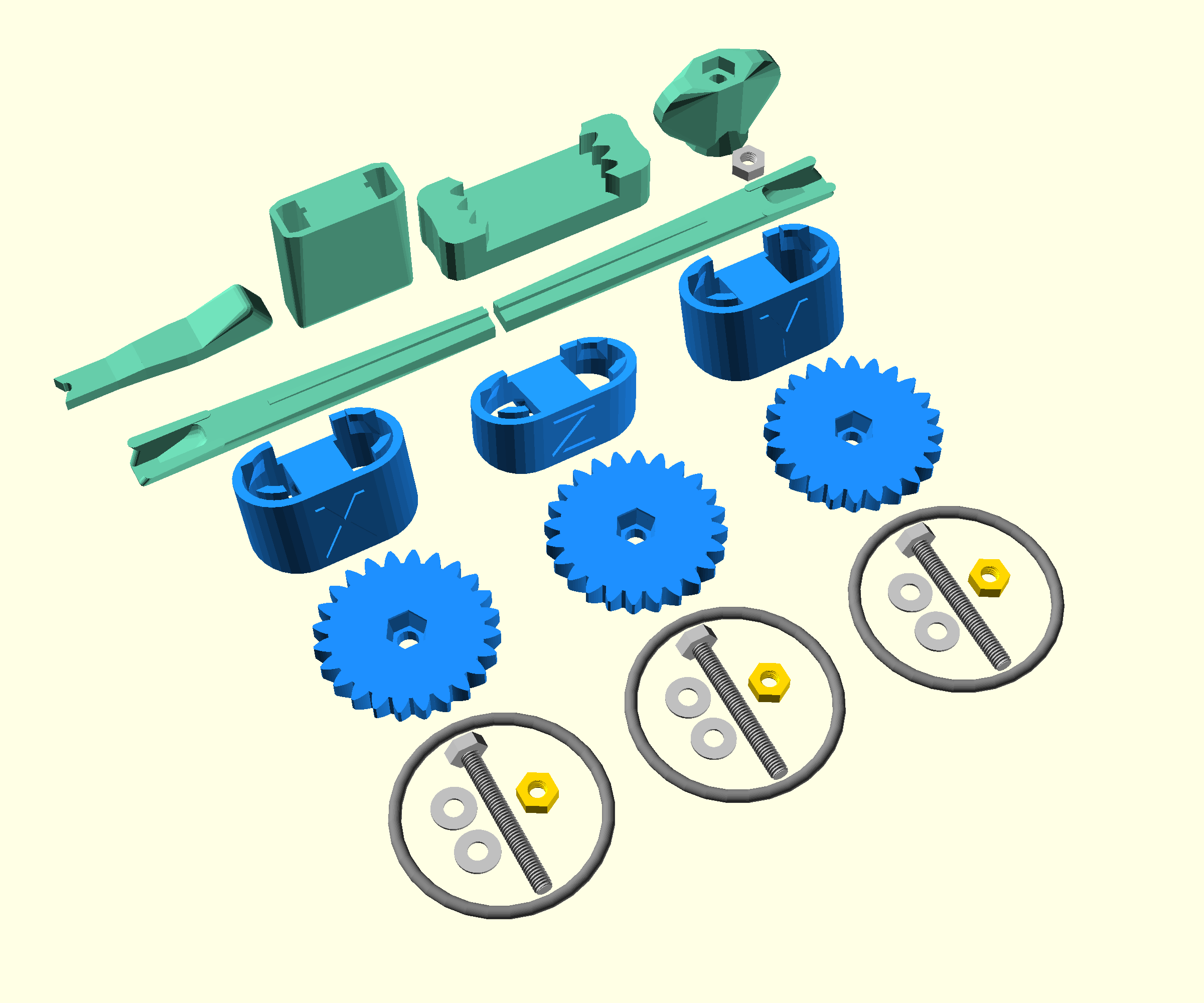 Parts required for actuator assembly