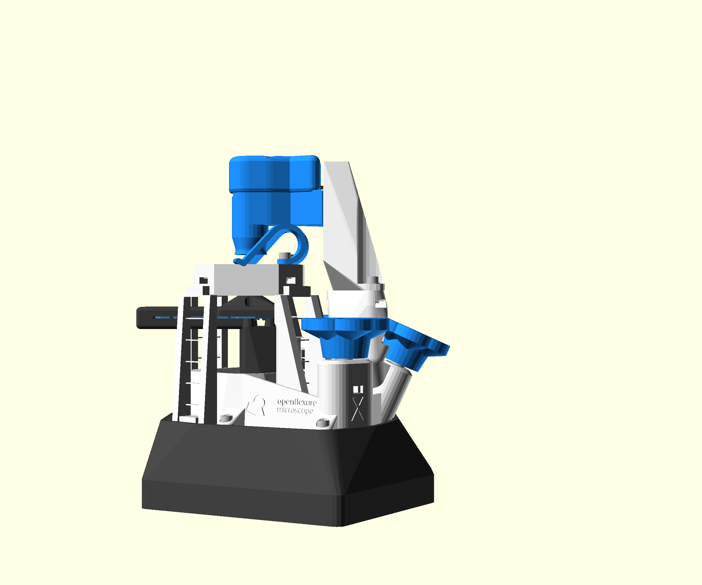 A render of the completed microscope