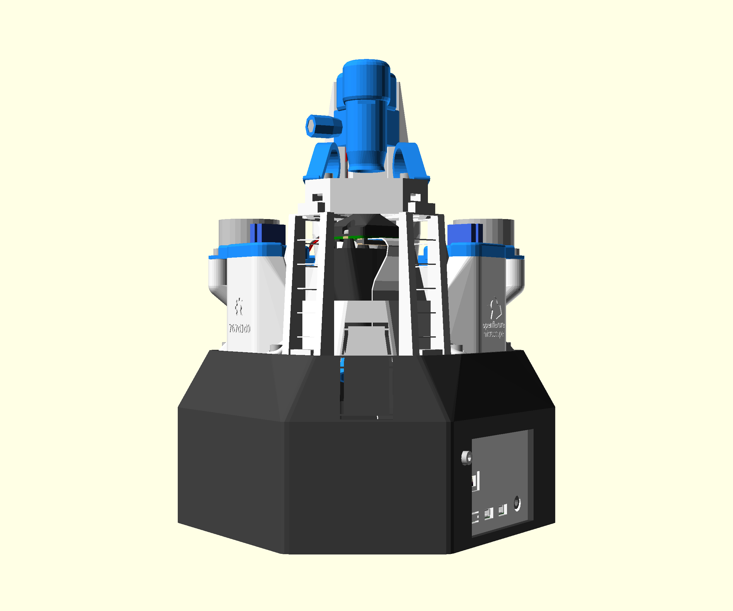 A render of the completed microscope