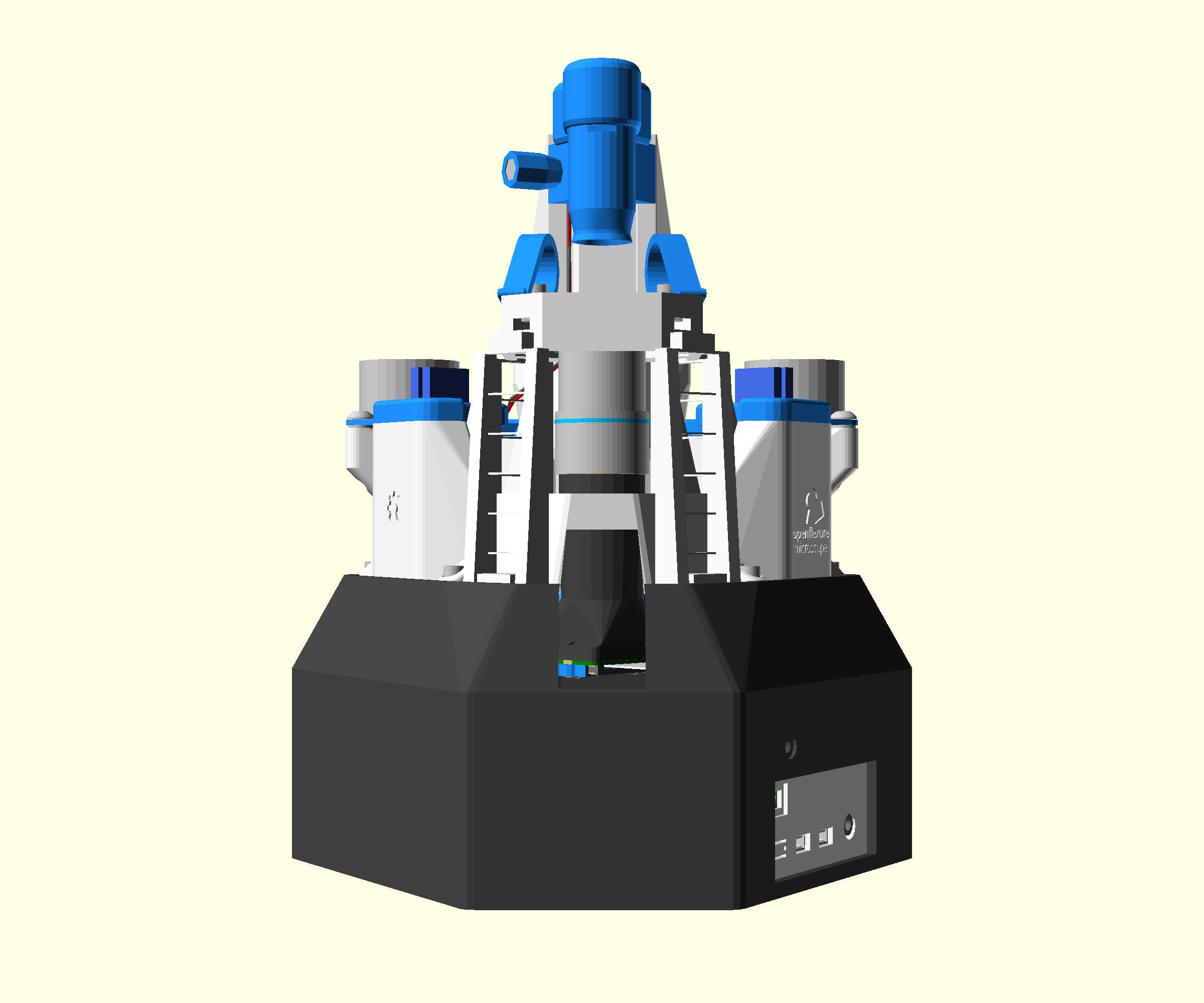 A render of the completed microscope