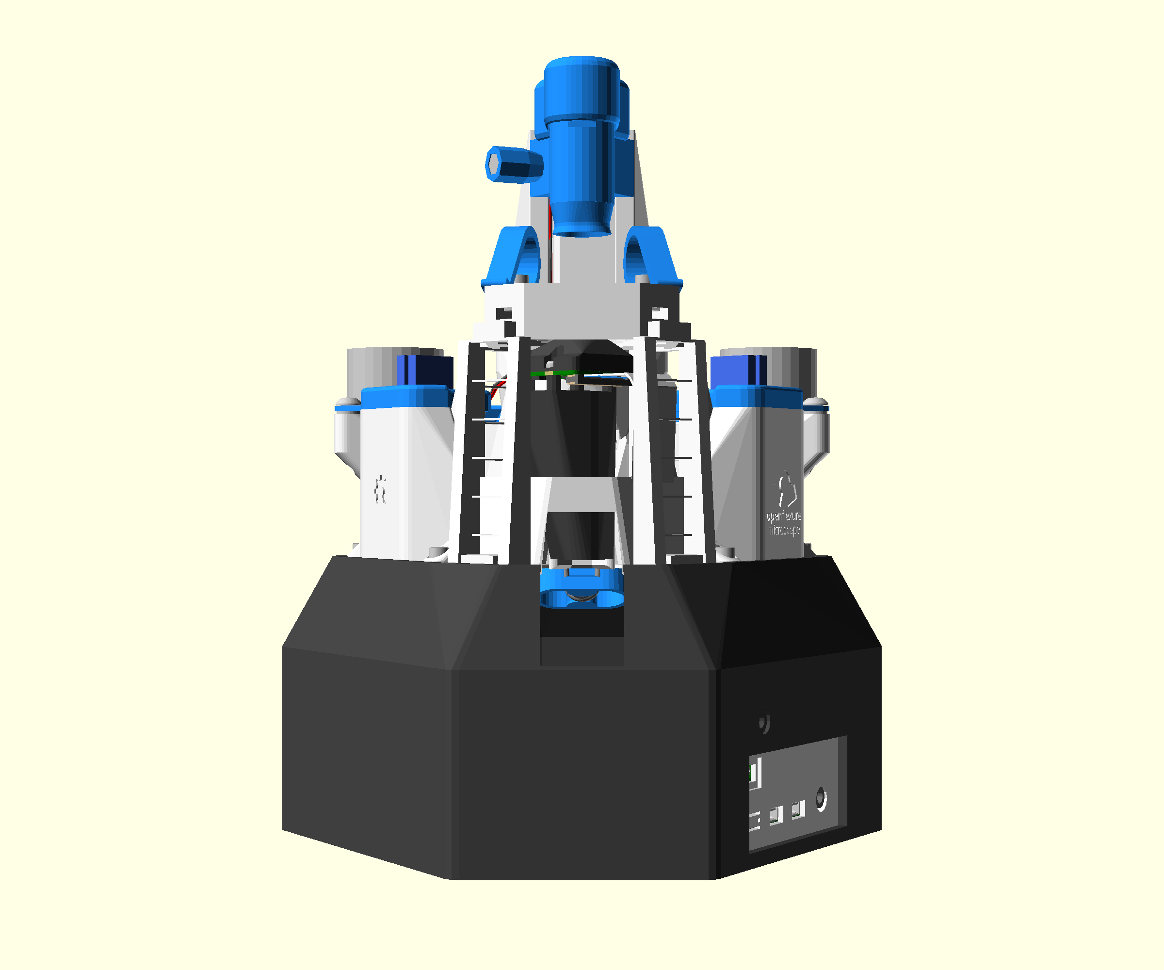 A render of the completed microscope