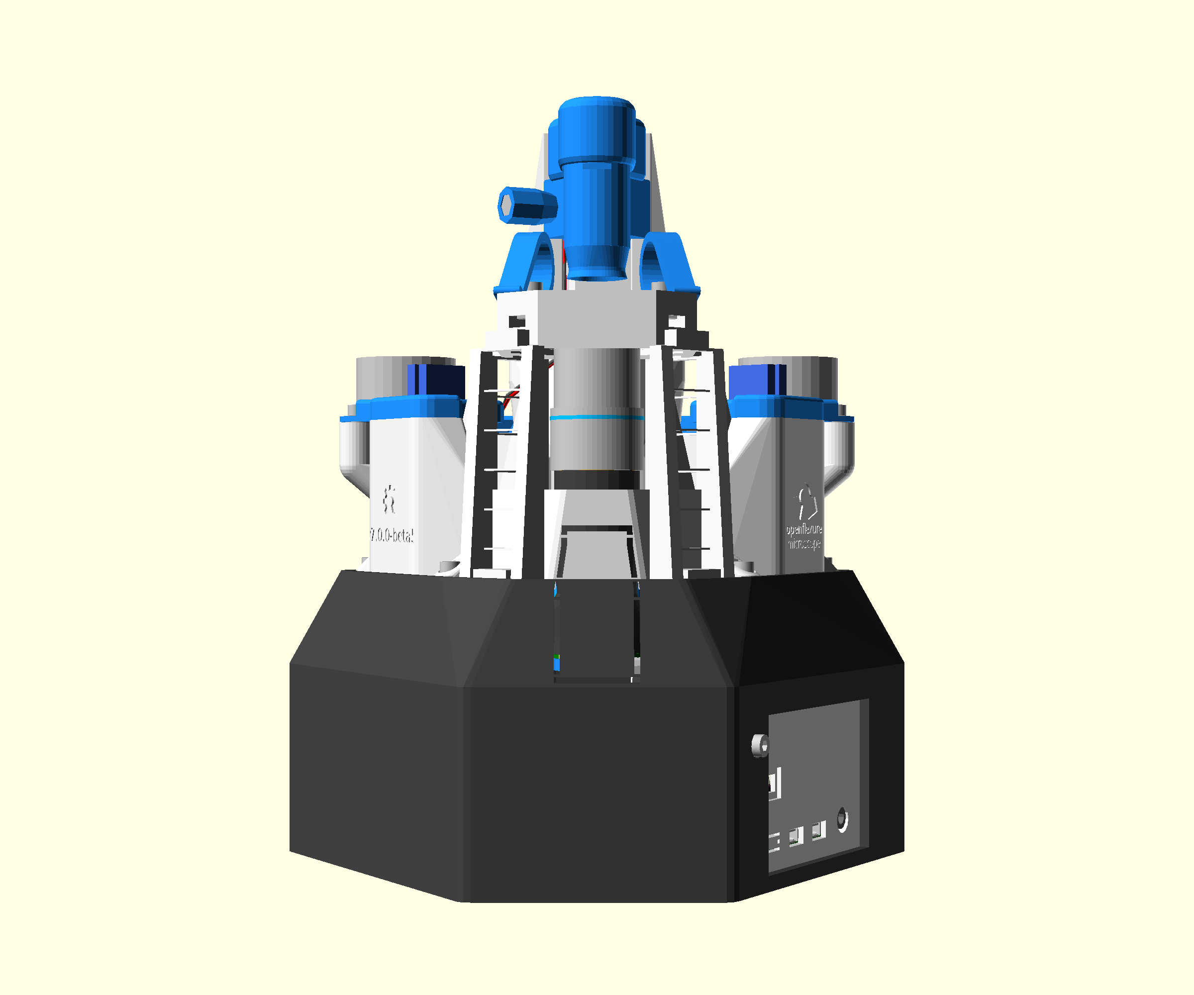 A render of the completed microscope