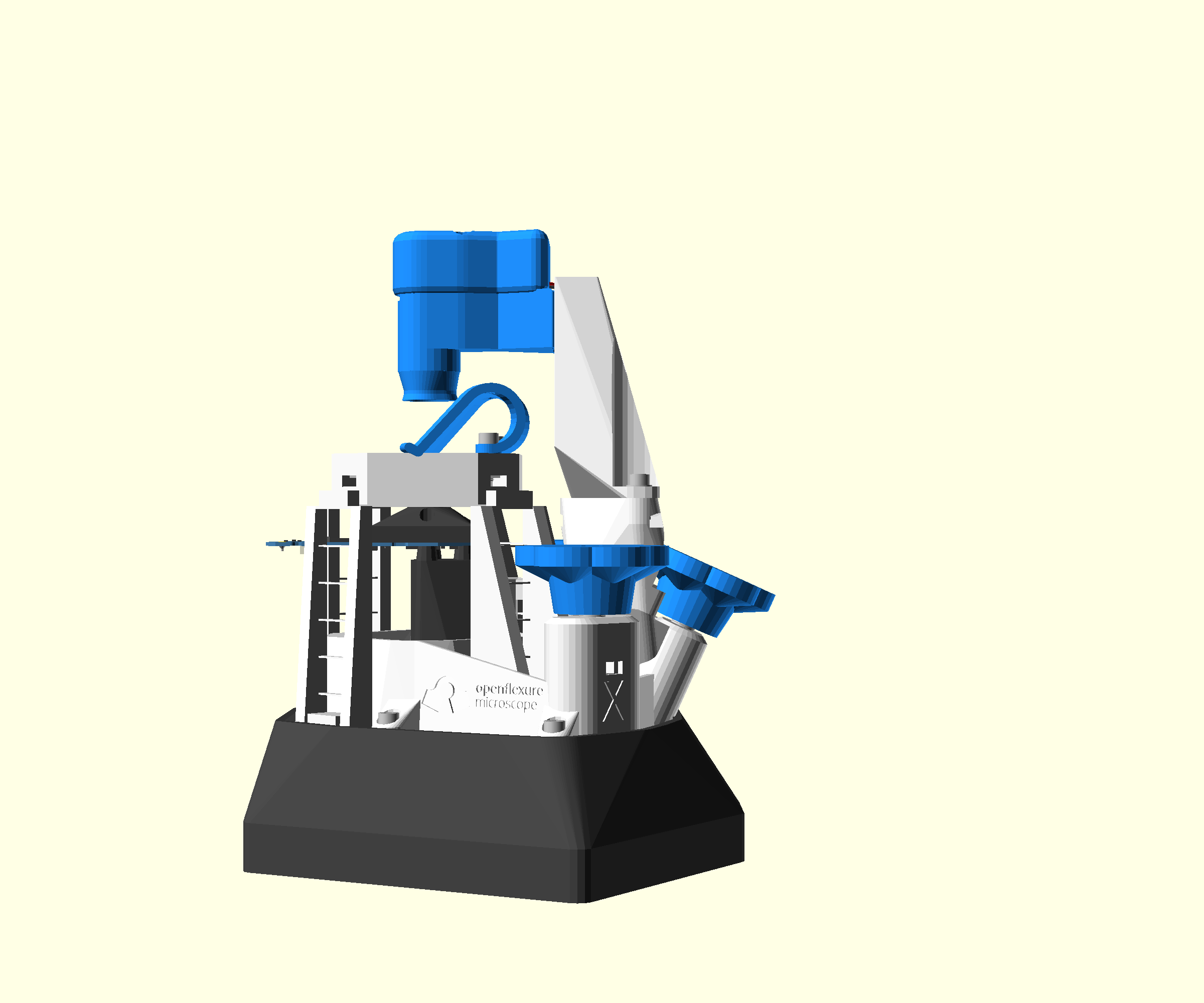 A render of the completed microscope